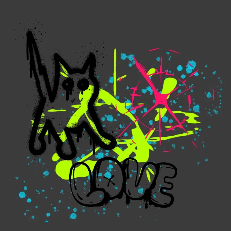 Neon Graffiti Splatter Muster
