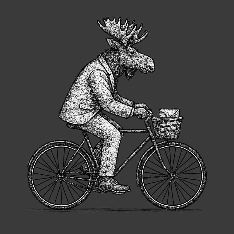 Cycling Moose in Suit
