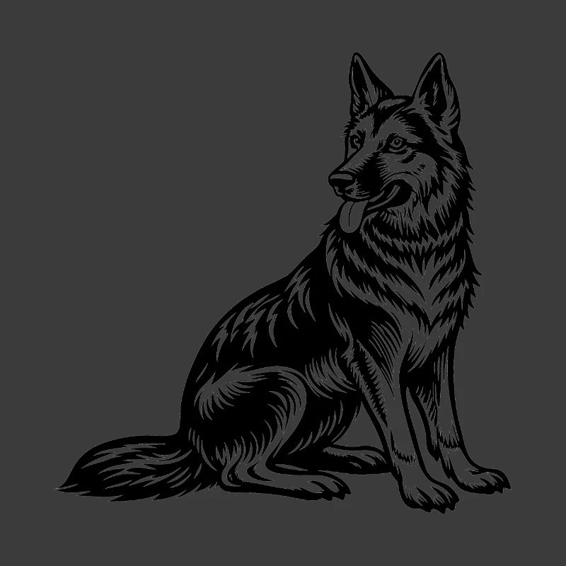 Deutscher Schäferhund sitzt