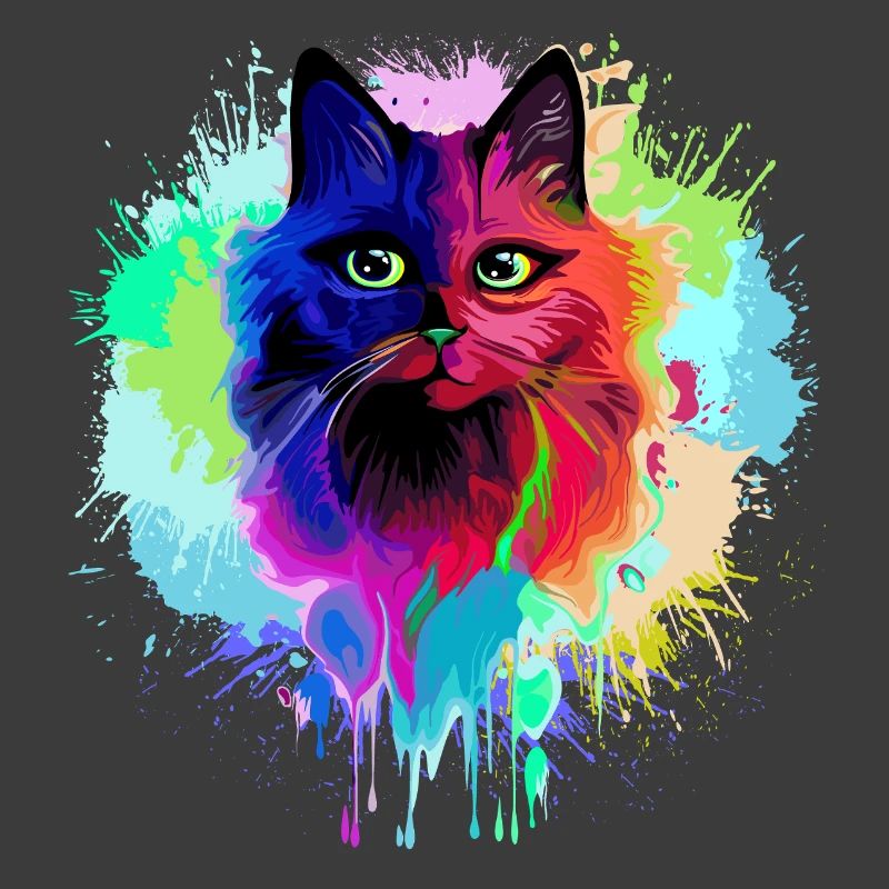 Katzen-Psychedelische Trip-Farbflecken