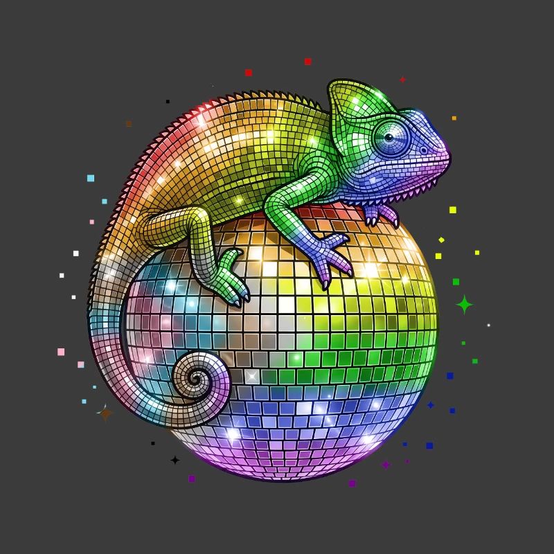 Caméléon sur le drapeau Globo Disco Progress LGBT