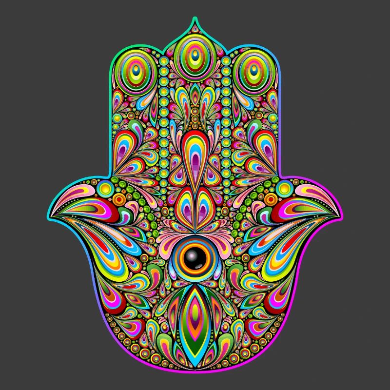 Hamsa Hand Trippy Psychedelic Art