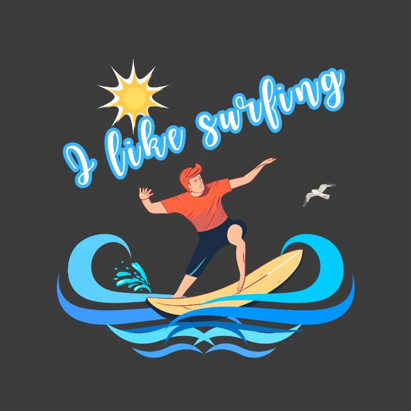 J’aime le surf – Design de plage d’été