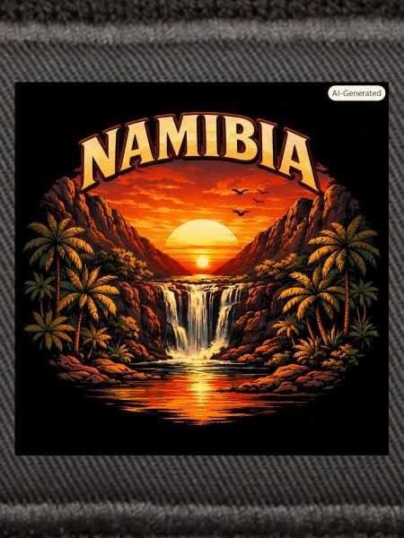 Namibia Sonnenuntergang Palmenfall