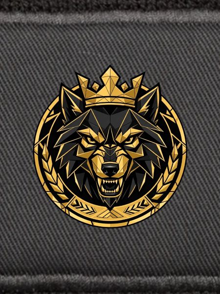 Geometrisches Kronenwolf-Emblem