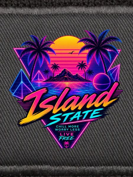 Insel Neon Retro Sunset