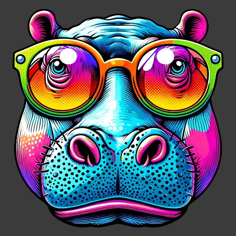 Nilpferd mit Sonnenbrille