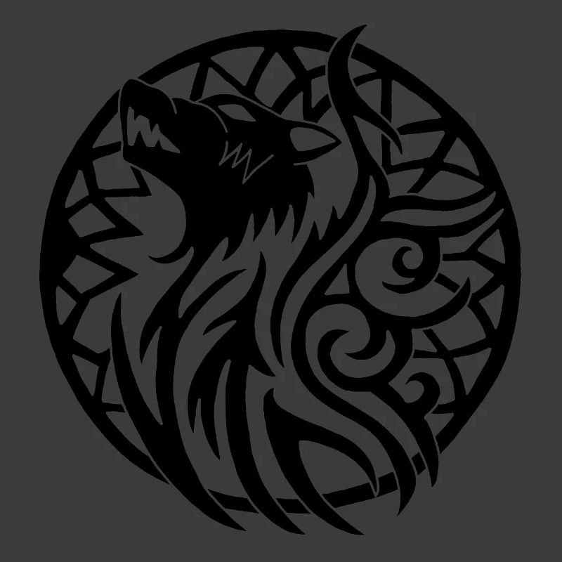 Schwarzer Wolf und Glücksbringer