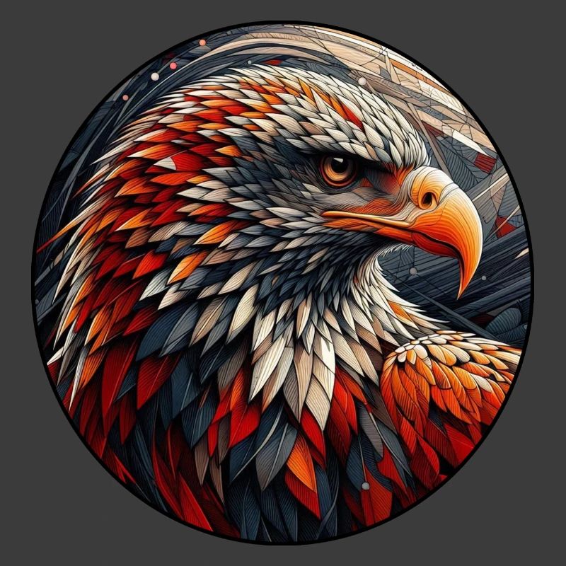 Flammenfeder Adler Mosaik