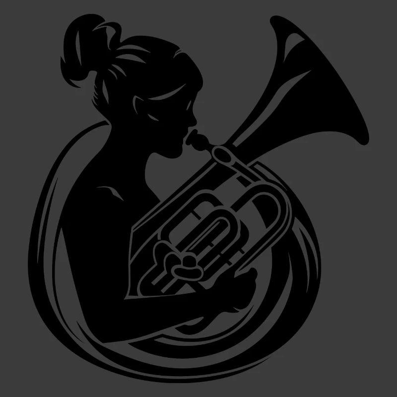 Tuba Mädchen Zeichnung