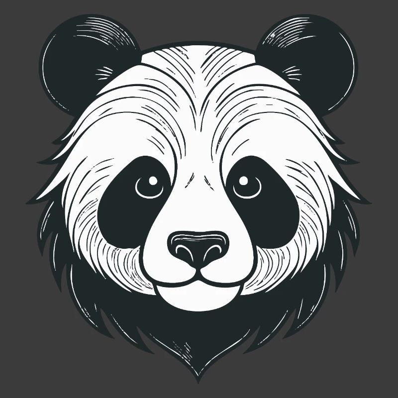 Panda illustration with playful expression