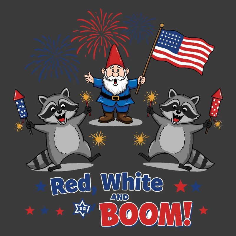 Raton laveur 4 juillet Feu d’artifice
