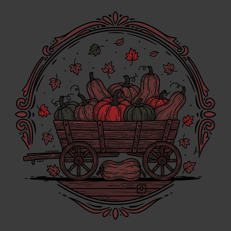 Herbsternte Kürbiswagen