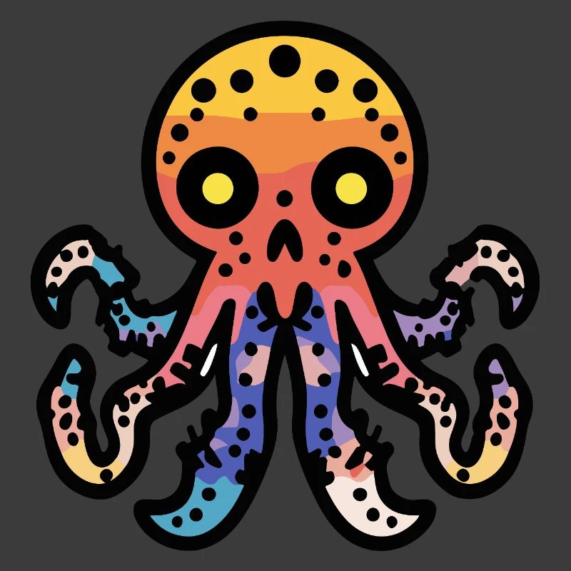 Oktopus Halloween Comic Lustig