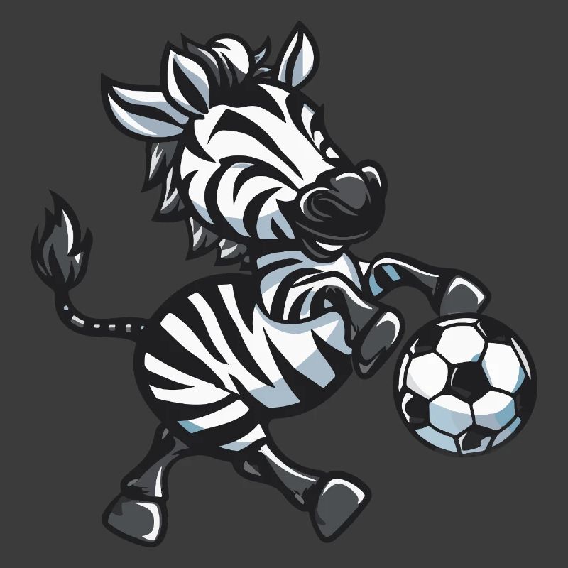 Zebra player with ball