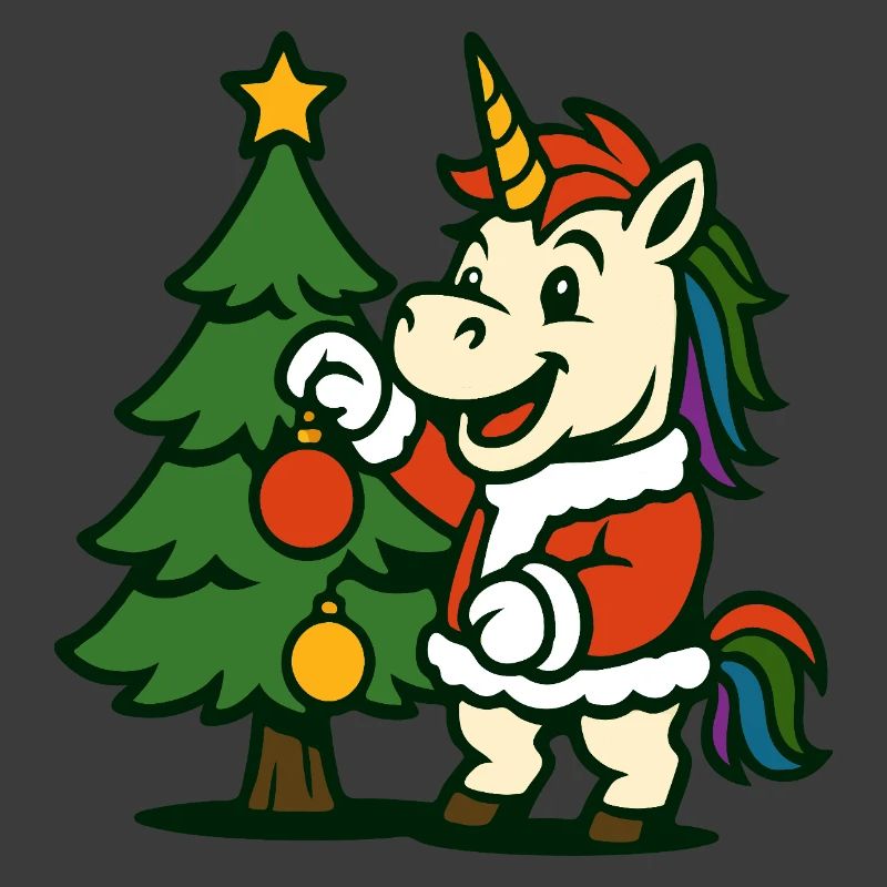 Weihnachts-Einhorn-Kunst schmückt Weihnachtsbaum