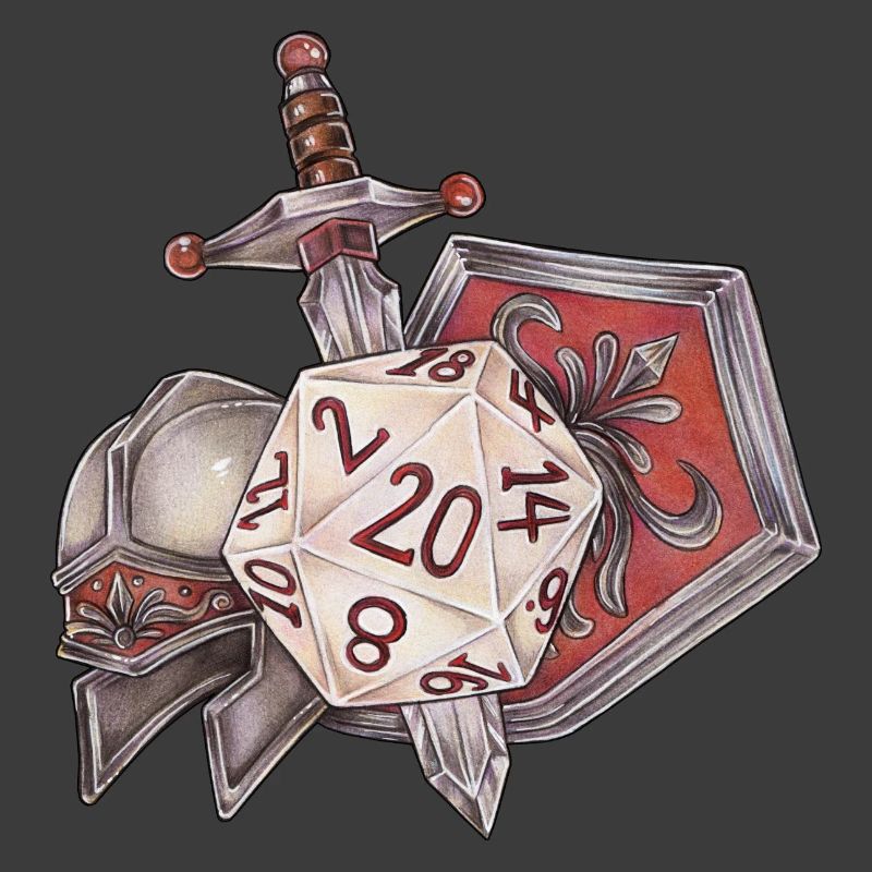 RPG Tabletop D20 Dice Gift Fighter