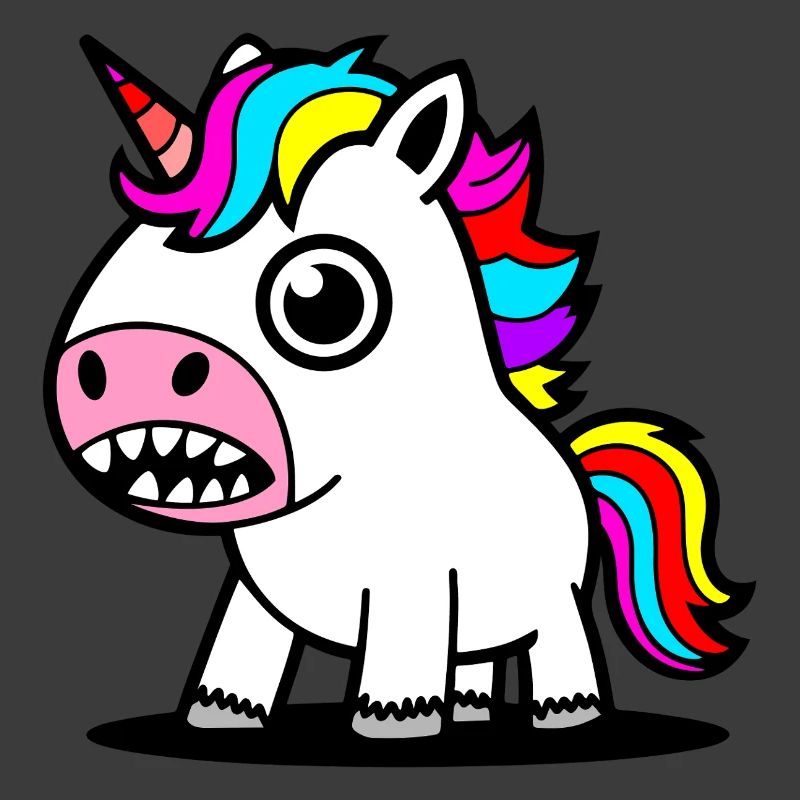 Buntes Cartoon-Einhorn-Motiv