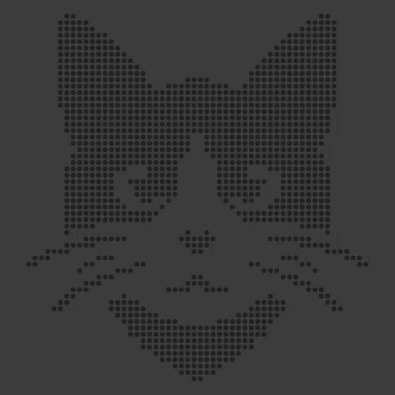 Silhouette de visage de chat à points