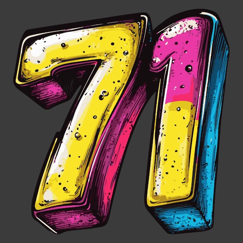 71 Zahl Bunt
