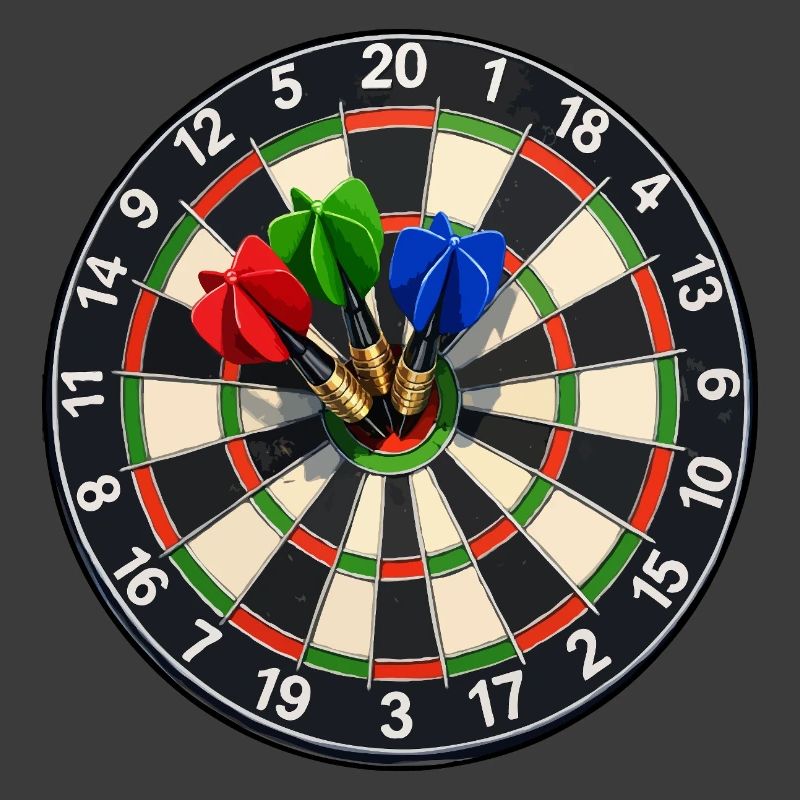 Dartscheibe Bullseye Drei Darts