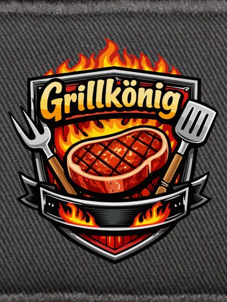 Grillkönig: Flammenstarker Grill-Logo