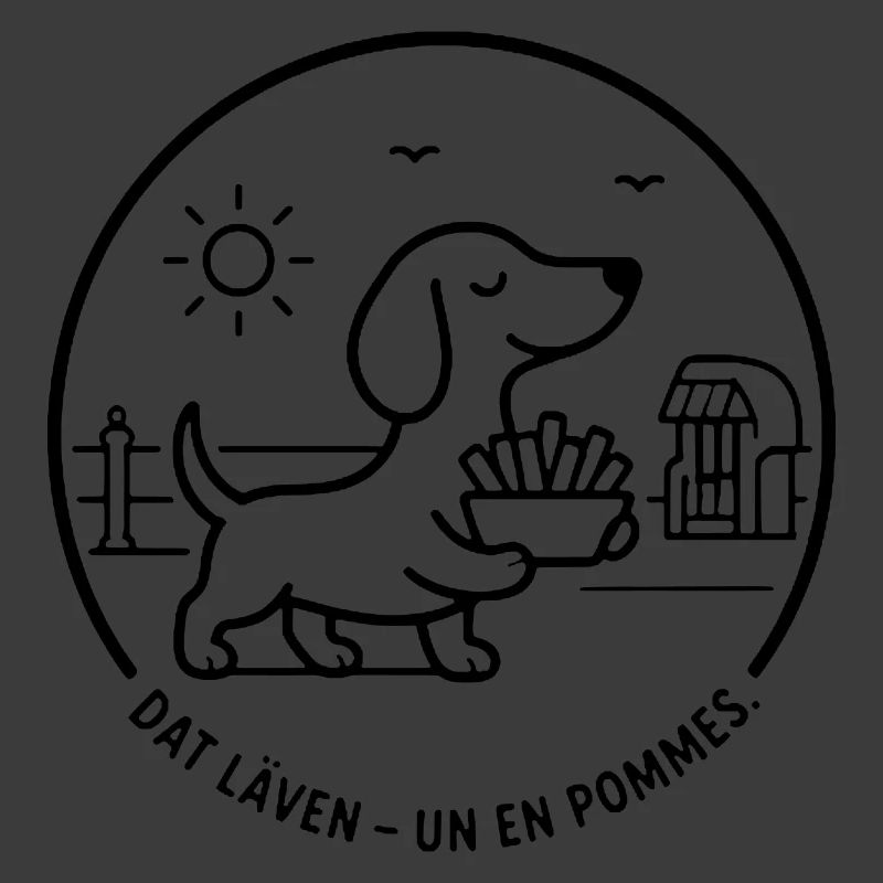 Dackel dat Läven un een Pommes