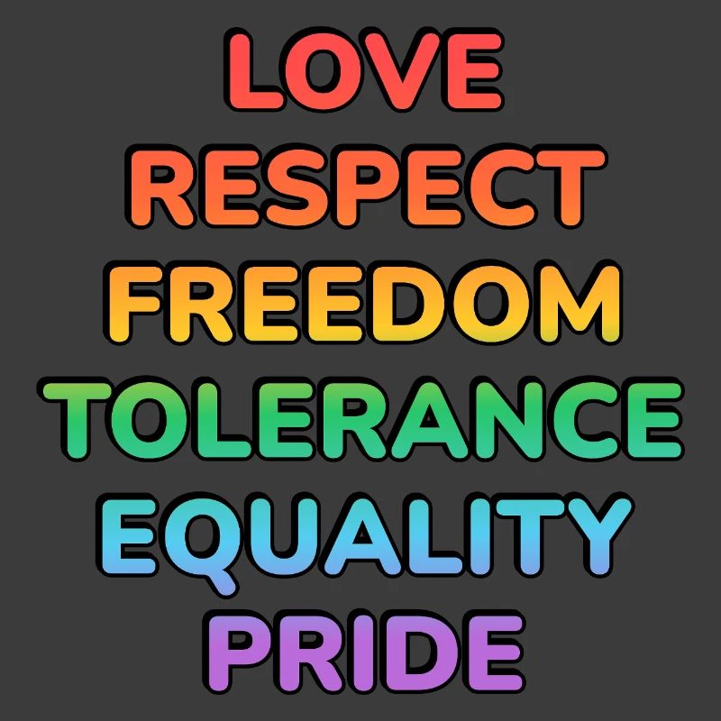 Pride Values Rainbow Text