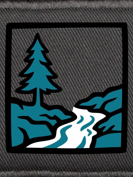Fluss Wald Natur Logo
