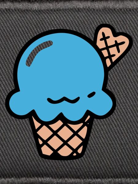 Blaue Eiscreme Waffel Icon