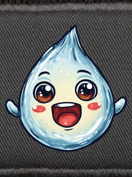 Kawaii Wassertropfen mit Gesicht