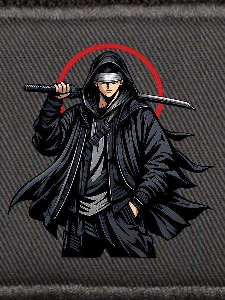 Schwarzer Ninja mit Klinge