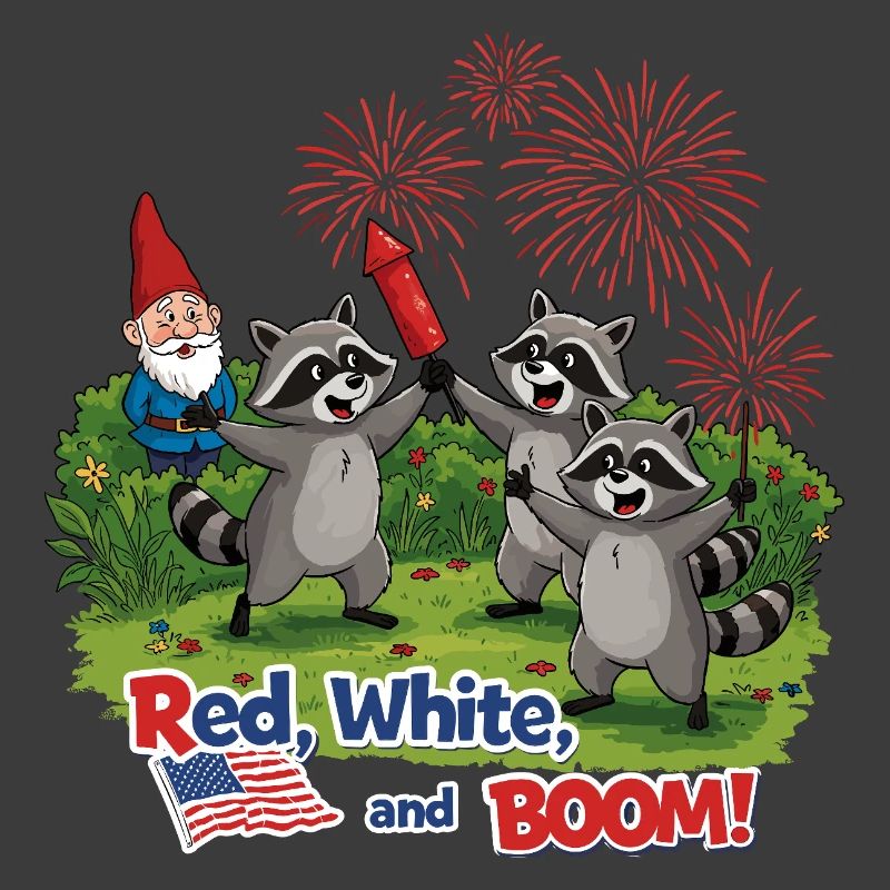 Waschbären-Feuerwerksparty zum 4. Juli