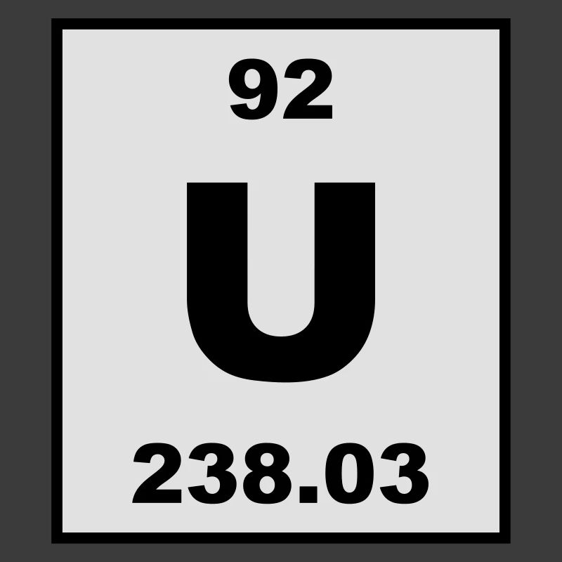 Element 92 - u (uranium) - Short (white)