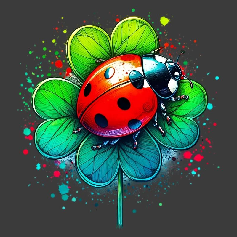 Ladybug on a four-leaf clover