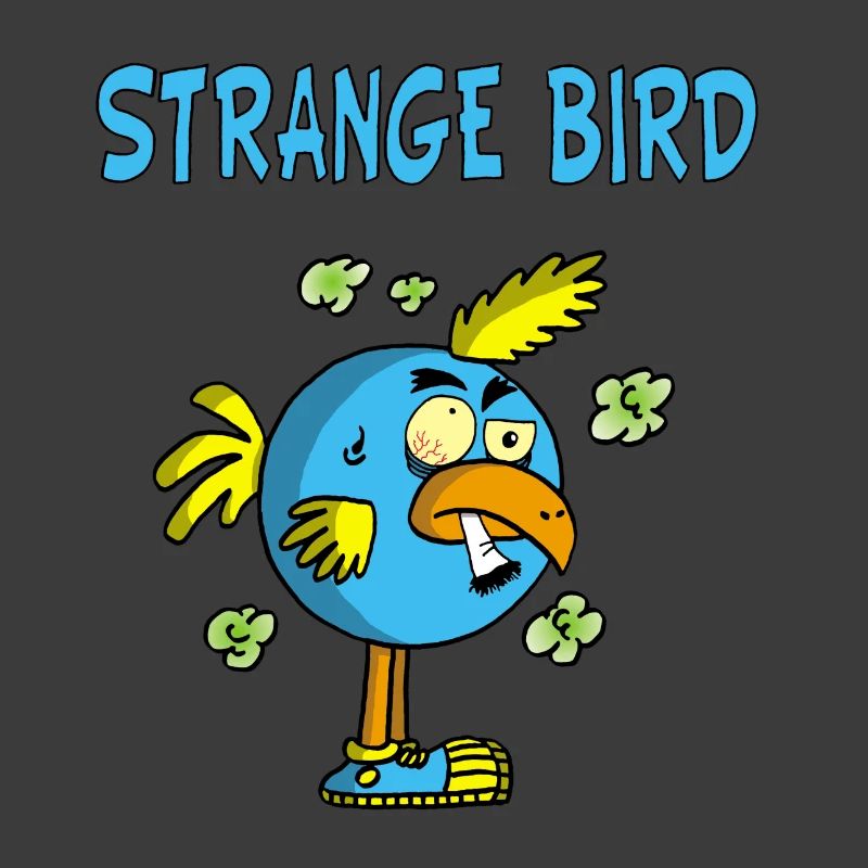 Oiseau bleu étrange