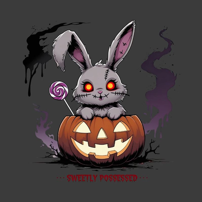 Obsessively sweet – creepy bunny in the pumpkin