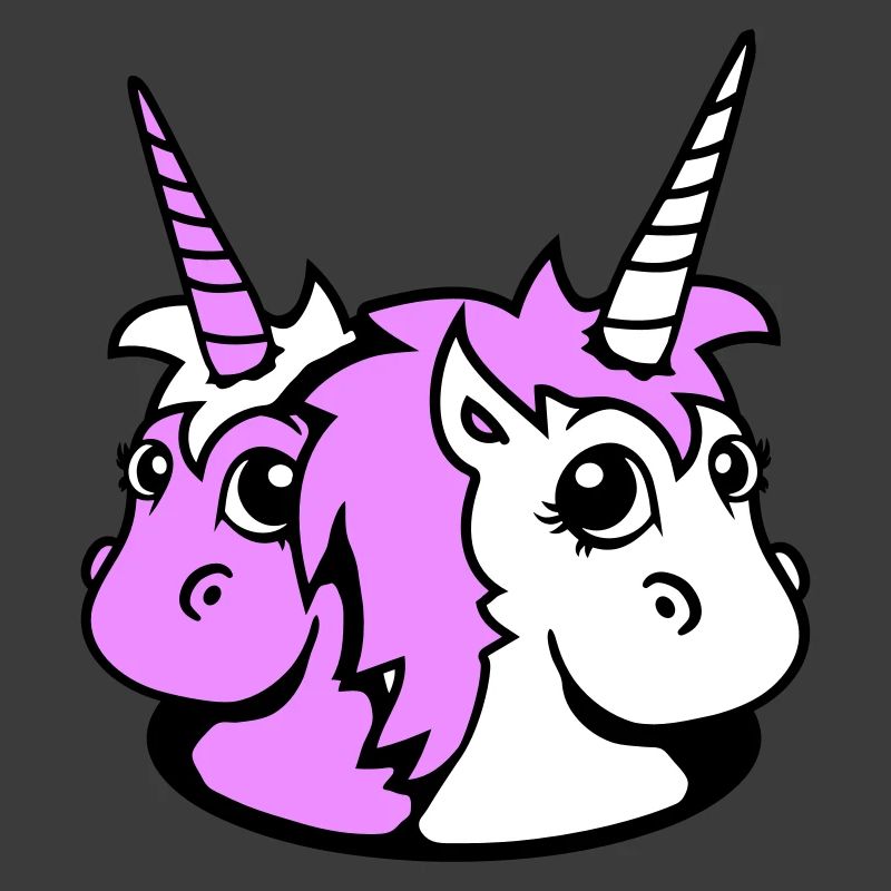 2 Einhorn Mädchen Team Hübsch Boden Loch Freunde