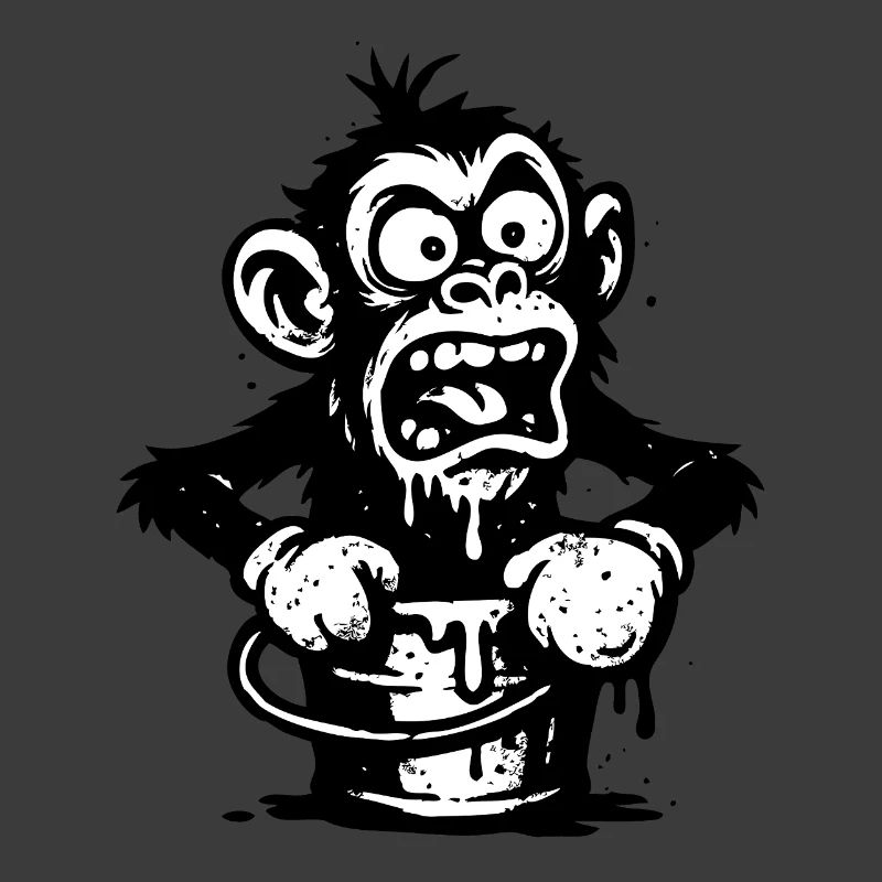 Affe im Eimer | Schockierter Affe mit Tropf-Design