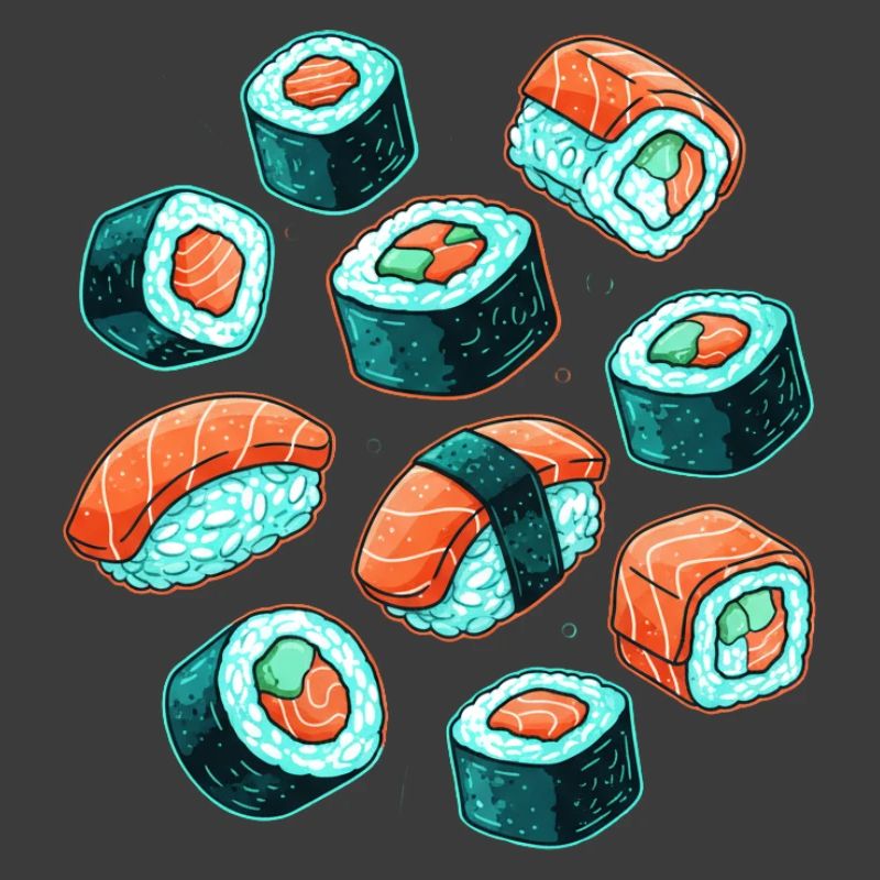 Sushi Muster Cartoon Set