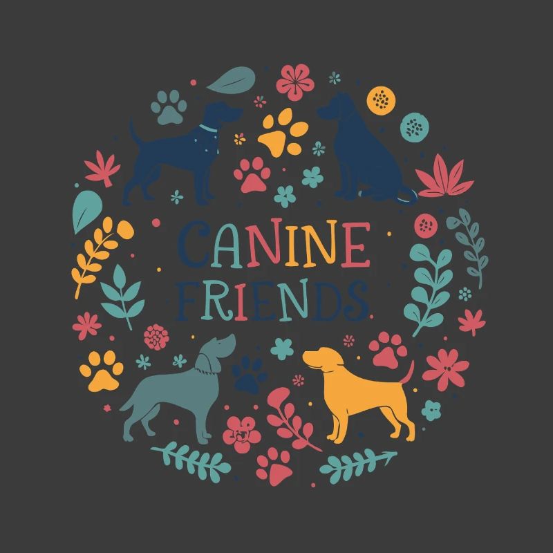 Hundefreunde in bunter Krone