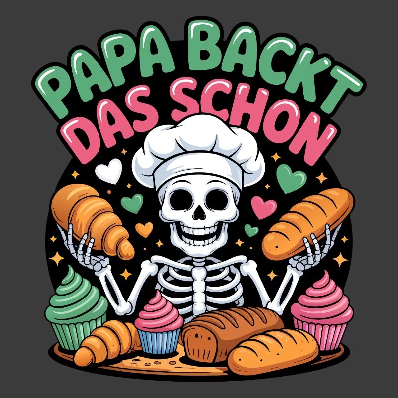 Daddy bakes this nice skeleton chef