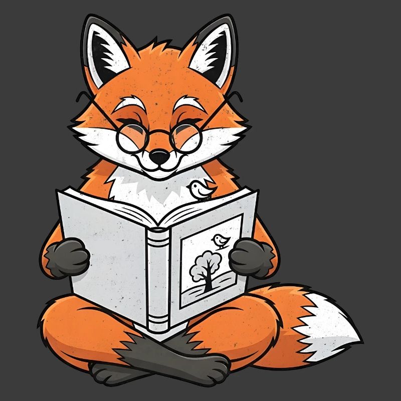 Lesender Fuchs Buchmotiv