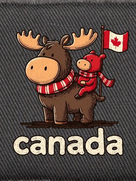 Canada-Moose mit kleinem Begleiter