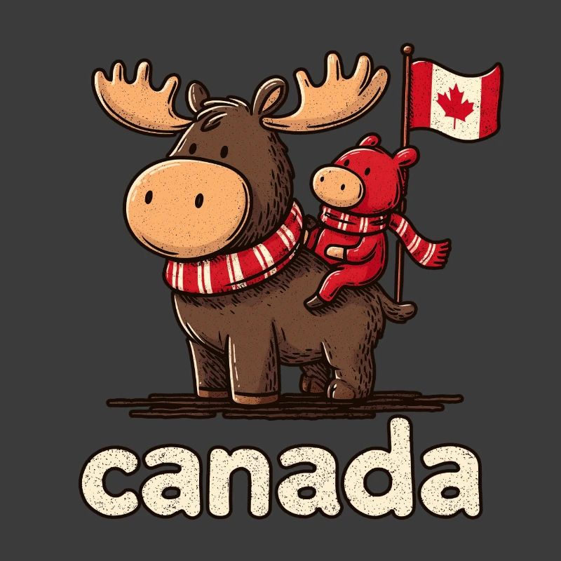 Mousse du Canada avec un petit compagnon