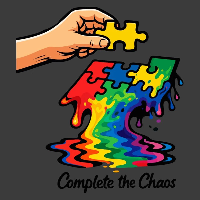 Autismus-Puzzlestück Regenbogenbewusstseinskunst
