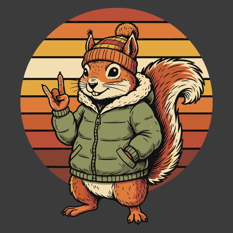 Cooles Eichhörnchen - Winter Retro Design