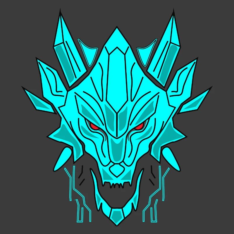 Geometrischer Eisdrache Kopf
