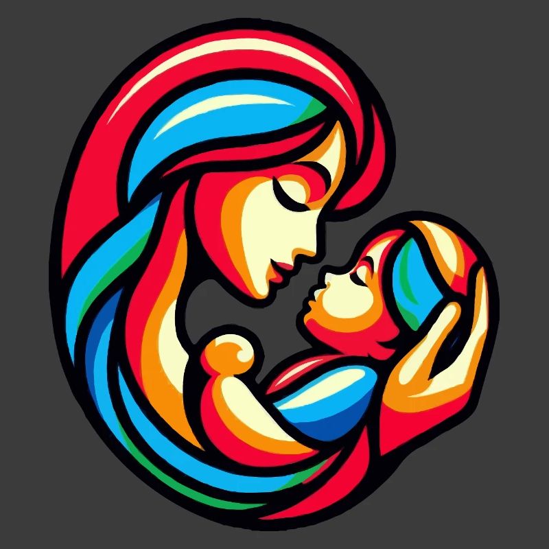 Bunte Mutter-Kind-Harmonie
