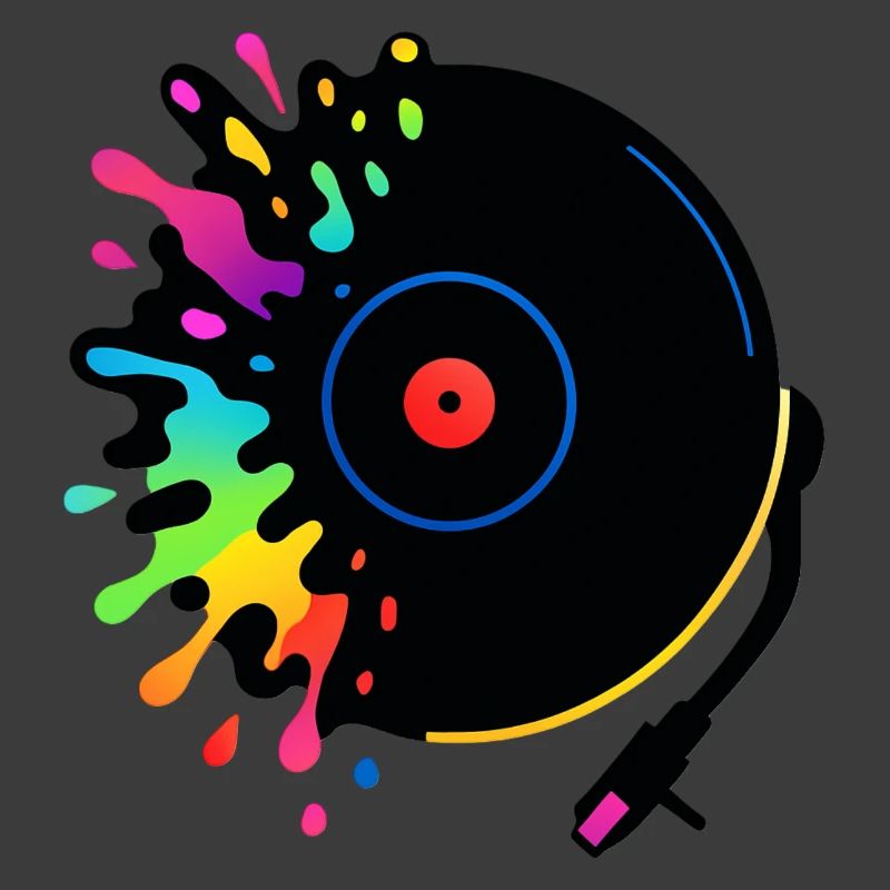 Plattenspieler buntes Pop-Vinyl